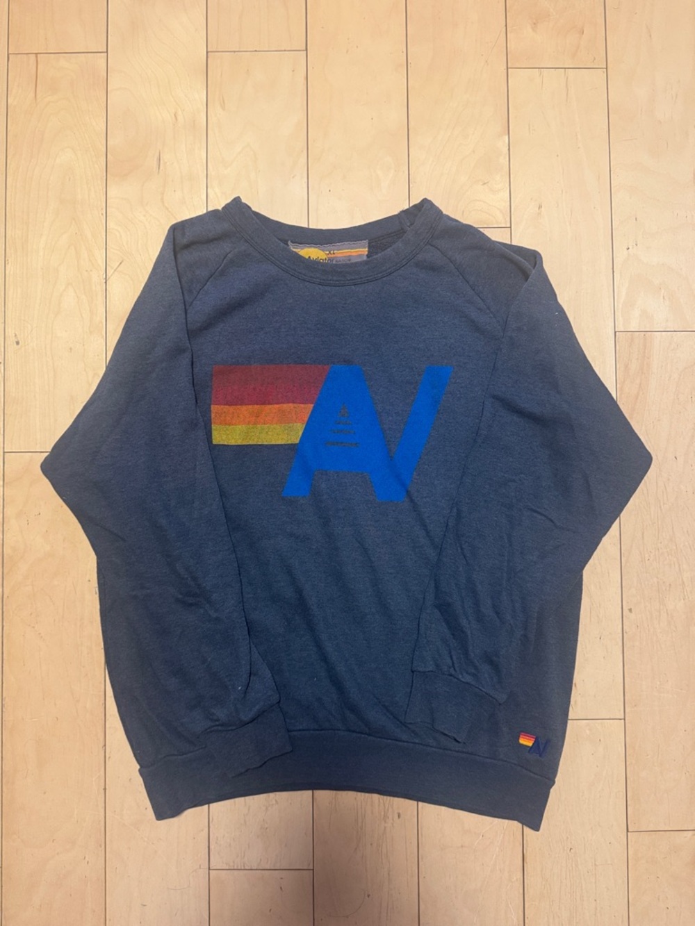 Aviator Nation Logo Charcoal Crewneck Sweatshirt XL